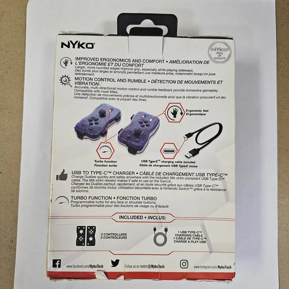 Nyko Dualies Motion Controllers Set for Nintendo Switch- Joy Con Alternative